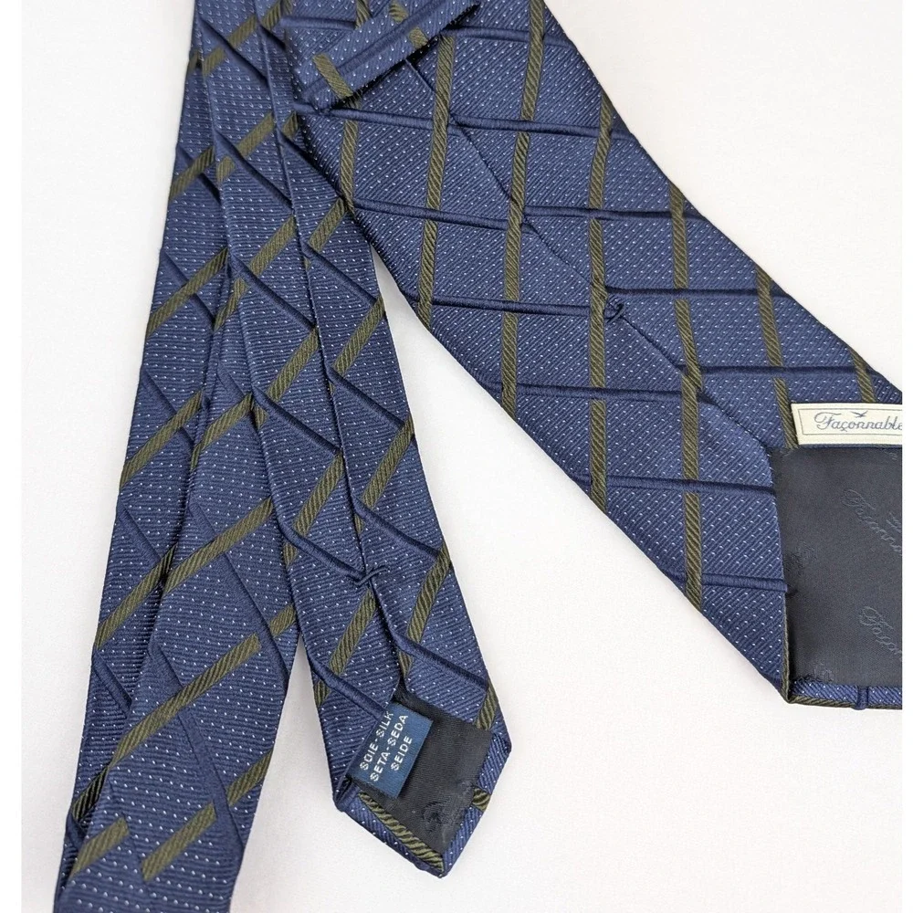 Faconnable & Alexander Julian Mens Tie Bundle Blue 2pc